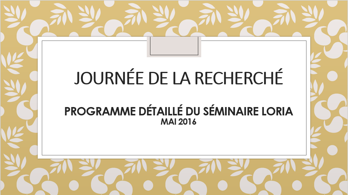 Seminaire mai 2016